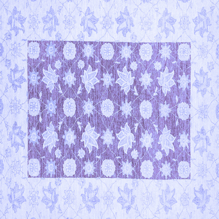 Square Machine Washable Oriental Blue Traditional Rug, wshabs3339blu
