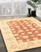 Abstract Sun Yellow Oriental Rug in Family Room, abs3339