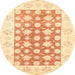 Round Machine Washable Abstract Sun Yellow Rug, wshabs3339