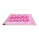 Sideview of Machine Washable Oriental Pink Traditional Rug, wshabs3339pnk