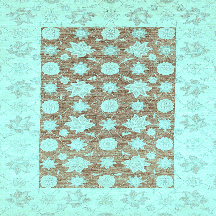 Square Oriental Light Blue Traditional Rug, abs3339lblu