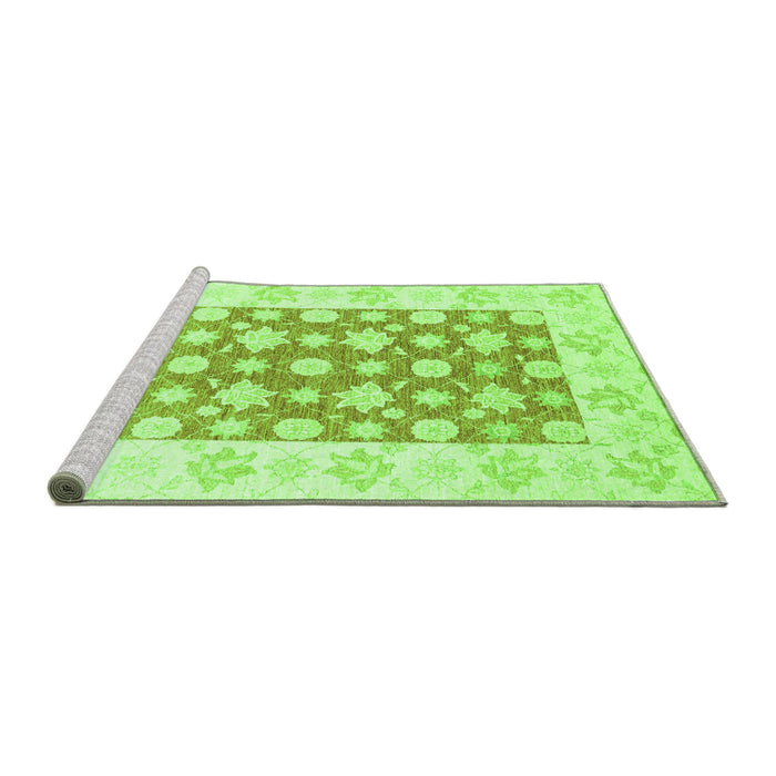 Sideview of Machine Washable Oriental Green Traditional Area Rugs, wshabs3339grn