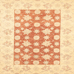 Square Abstract Sun Yellow Oriental Rug, abs3339