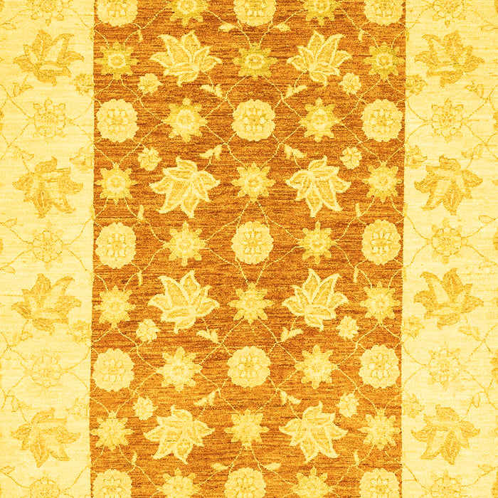 Machine Washable Oriental Yellow Traditional Rug, wshabs3339yw