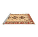 Sideview of Machine Washable Abstract Orange Modern Area Rugs, wshabs333org