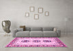 Machine Washable Abstract Pink Modern Rug in a Living Room, wshabs333pnk