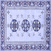 Square Abstract Blue Modern Rug, abs333blu