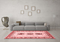 Machine Washable Abstract Red Modern Rug, wshabs333red