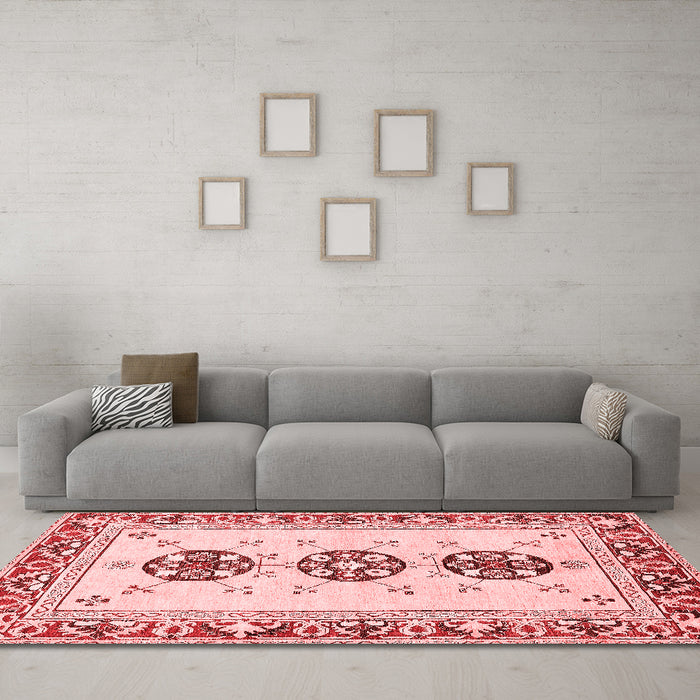 Modern Red Washable Rugs