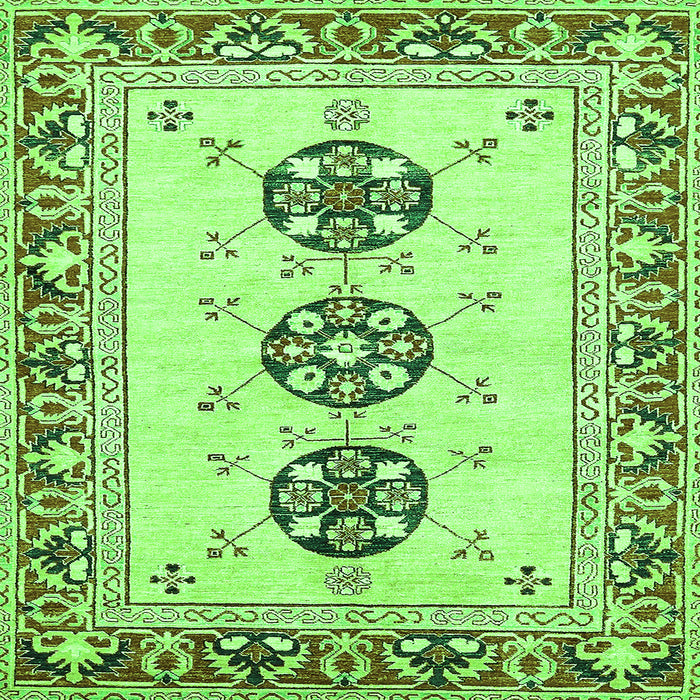 Square Machine Washable Abstract Green Modern Area Rugs, wshabs333grn