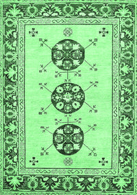 Abstract Emerald Green Modern Rug, abs333emgrn