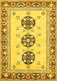 Abstract Yellow Modern Rug, abs333yw