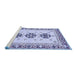 Sideview of Machine Washable Abstract Blue Modern Rug, wshabs333blu