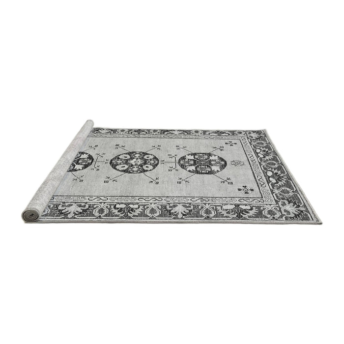 Sideview of Machine Washable Abstract Gray Modern Rug, wshabs333gry