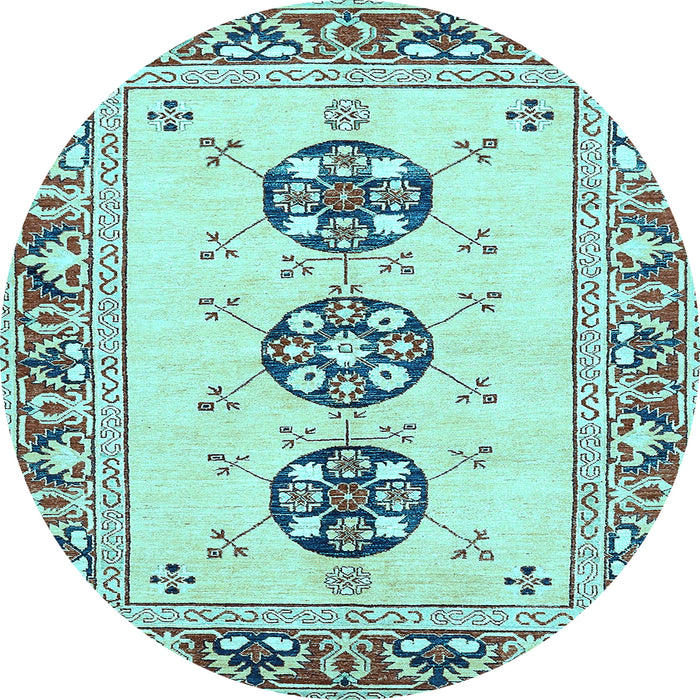 Round Machine Washable Abstract Light Blue Modern Rug, wshabs333lblu