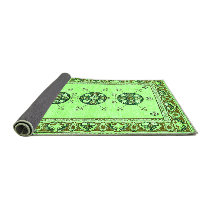 Sideview of Abstract Green Modern Rug, abs333grn