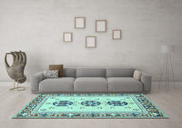 Machine Washable Abstract Light Blue Modern Rug, wshabs333lblu