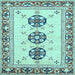 Square Abstract Light Blue Modern Rug, abs333lblu