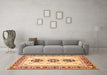 Machine Washable Abstract Orange Modern Area Rugs in a Living Room, wshabs333org