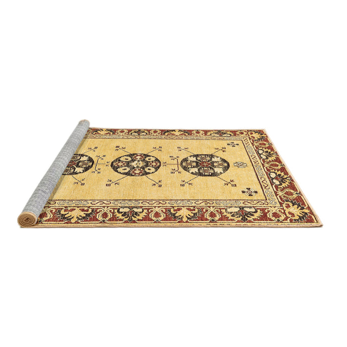 Sideview of Machine Washable Abstract Brown Modern Rug, wshabs333brn