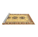 Sideview of Machine Washable Abstract Brown Modern Rug, wshabs333brn