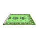 Sideview of Machine Washable Abstract Green Modern Area Rugs, wshabs333grn