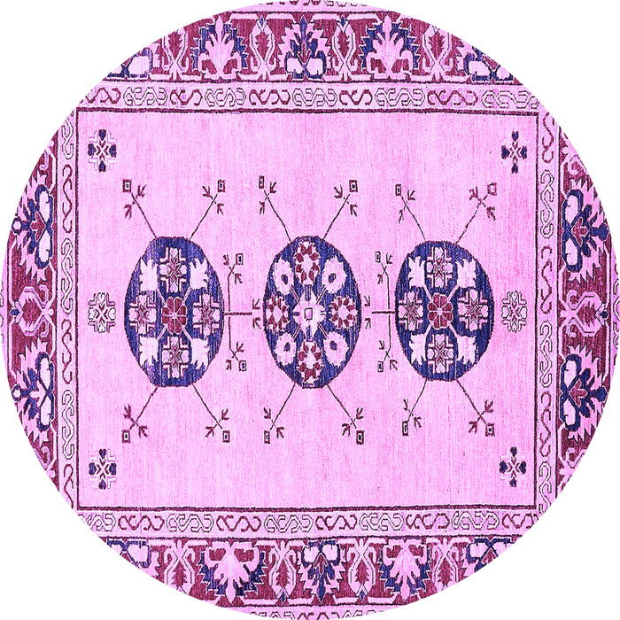 Round Abstract Purple Modern Rug, abs333pur