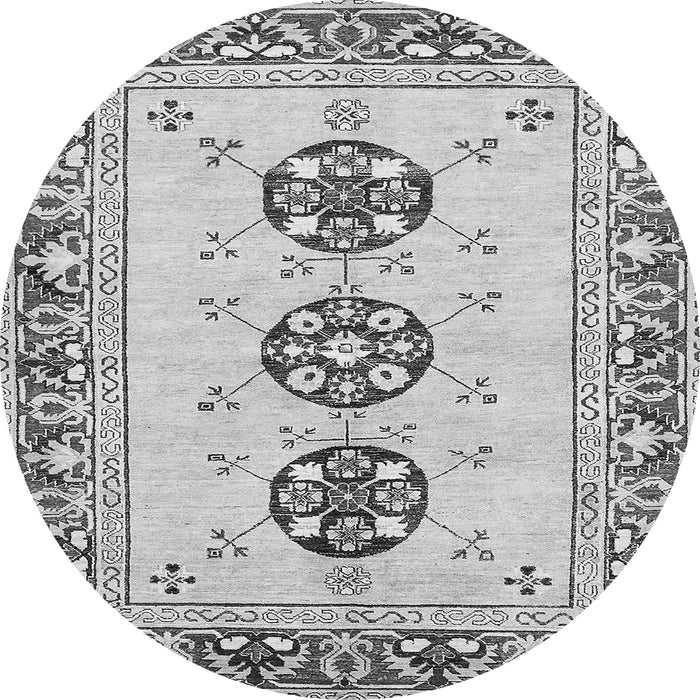 Round Machine Washable Abstract Gray Modern Rug, wshabs333gry