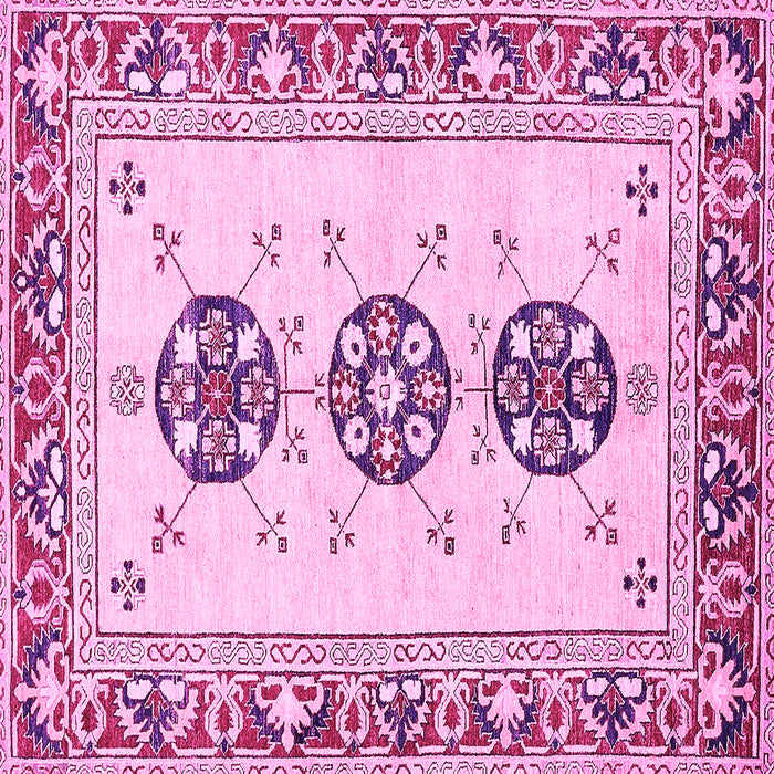 Square Machine Washable Abstract Pink Modern Rug, wshabs333pnk