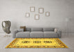 Machine Washable Abstract Yellow Modern Rug in a Living Room, wshabs333yw