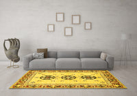 Machine Washable Abstract Yellow Modern Rug, wshabs333yw