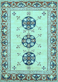 Abstract Light Blue Modern Rug, abs333lblu