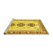 Sideview of Machine Washable Abstract Yellow Modern Rug, wshabs333yw