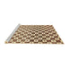Sideview of Machine Washable Abstract Sun Yellow Rug, wshabs334