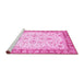 Sideview of Machine Washable Oriental Pink Traditional Rug, wshabs3340pnk