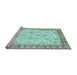 Sideview of Machine Washable Oriental Light Blue Traditional Rug, wshabs3340lblu