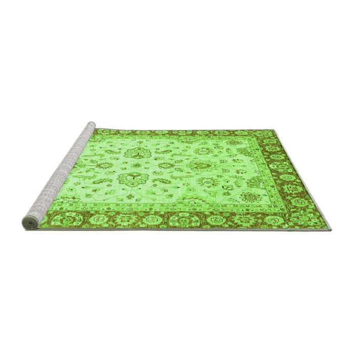 Sideview of Machine Washable Oriental Green Traditional Area Rugs, wshabs3340grn