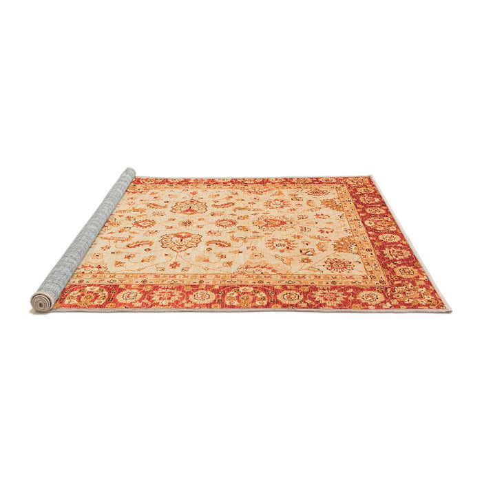 Sideview of Machine Washable Oriental Orange Traditional Area Rugs, wshabs3340org