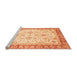 Sideview of Machine Washable Oriental Orange Traditional Area Rugs, wshabs3340org