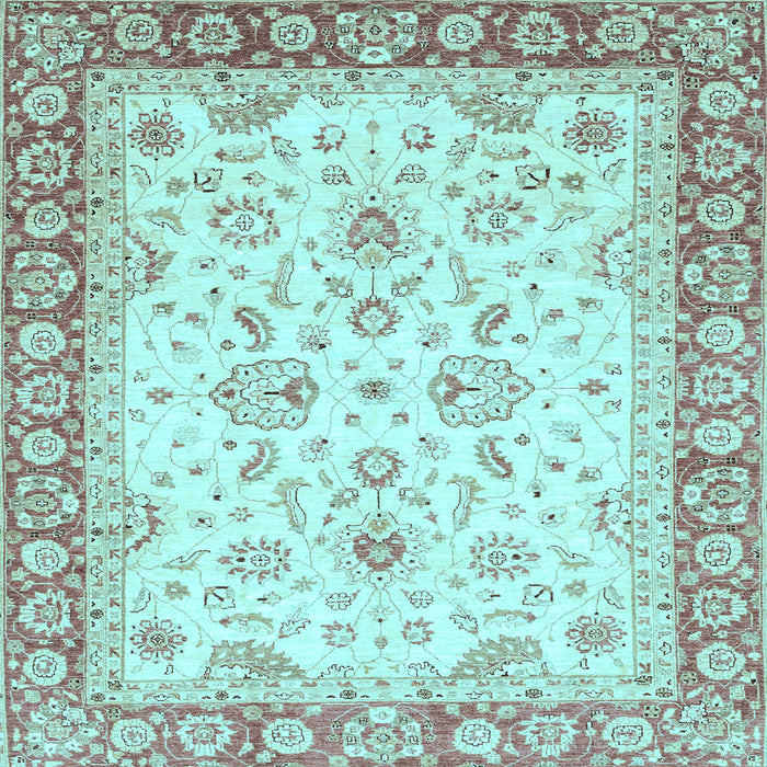 Square Oriental Light Blue Traditional Rug, abs3340lblu