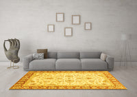 Machine Washable Oriental Yellow Traditional Rug, wshabs3340yw