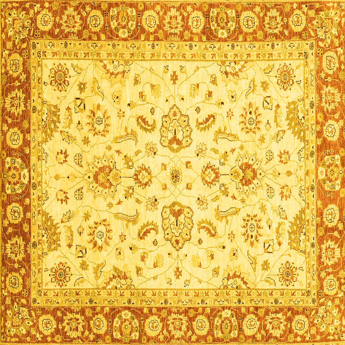 Square Oriental Yellow Traditional Rug, abs3340yw