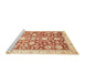 Sideview of Machine Washable Abstract Sun Yellow Rug, wshabs3341