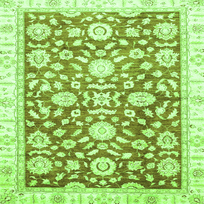 Square Oriental Green Traditional Rug, abs3341grn