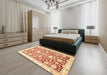 Abstract Sun Yellow Oriental Rug in a Bedroom, abs3341