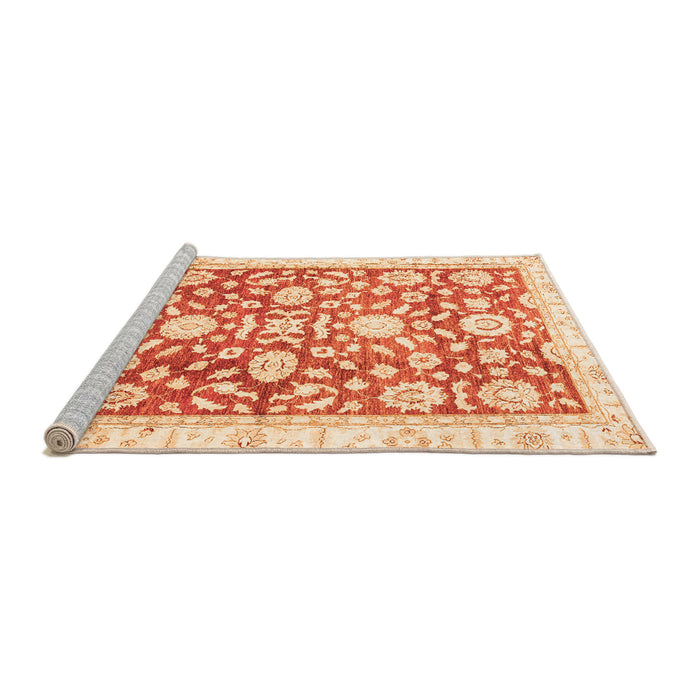 Sideview of Machine Washable Oriental Orange Traditional Area Rugs, wshabs3341org