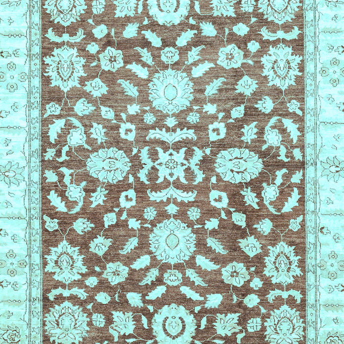 Machine Washable Oriental Light Blue Traditional Rug, wshabs3341lblu