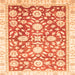 Square Machine Washable Oriental Orange Traditional Area Rugs, wshabs3341org