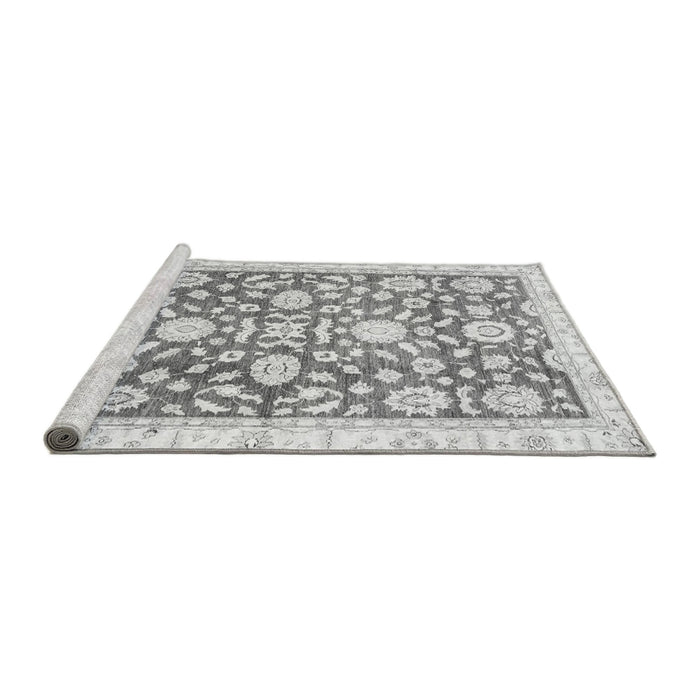 Sideview of Machine Washable Oriental Gray Traditional Rug, wshabs3341gry