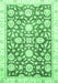 Machine Washable Oriental Emerald Green Traditional Area Rugs, wshabs3341emgrn